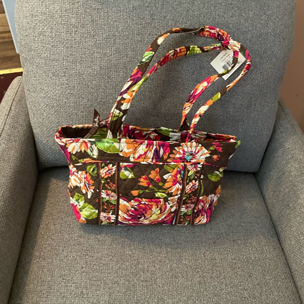 Vera Bradley retired Little Mandy English Rose Vibrant Floral Tote Bag